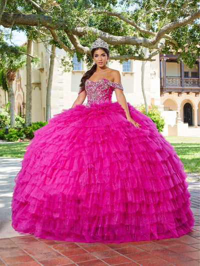 Ruffled Off Shoulder Quinceanera Dress by House of Wu 26081