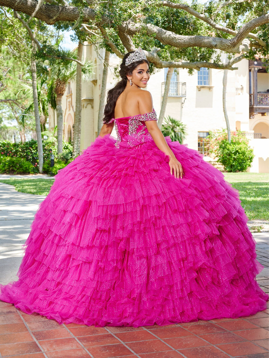 Ruffled Off Shoulder Quinceanera Dress by House of Wu 26081