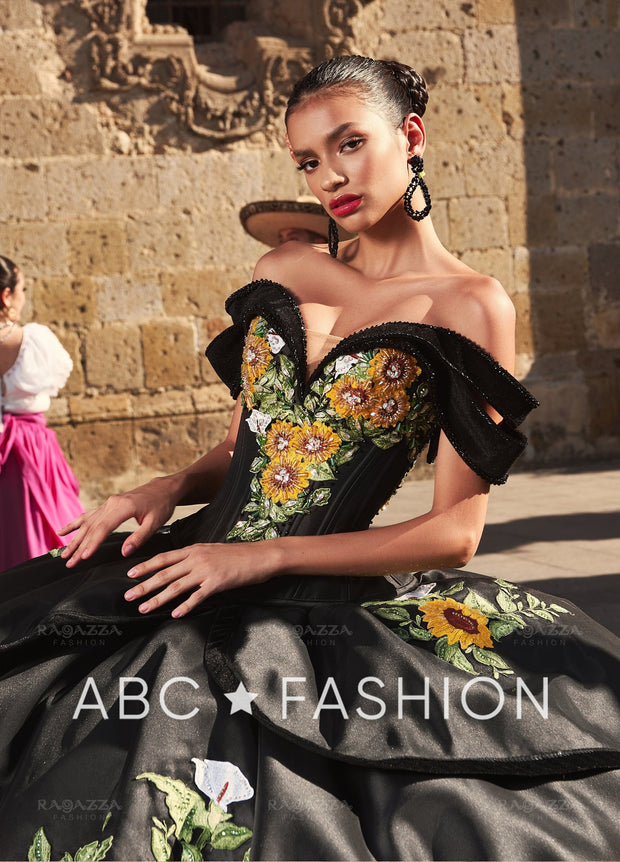 Sunflower quinceanera sales dresses