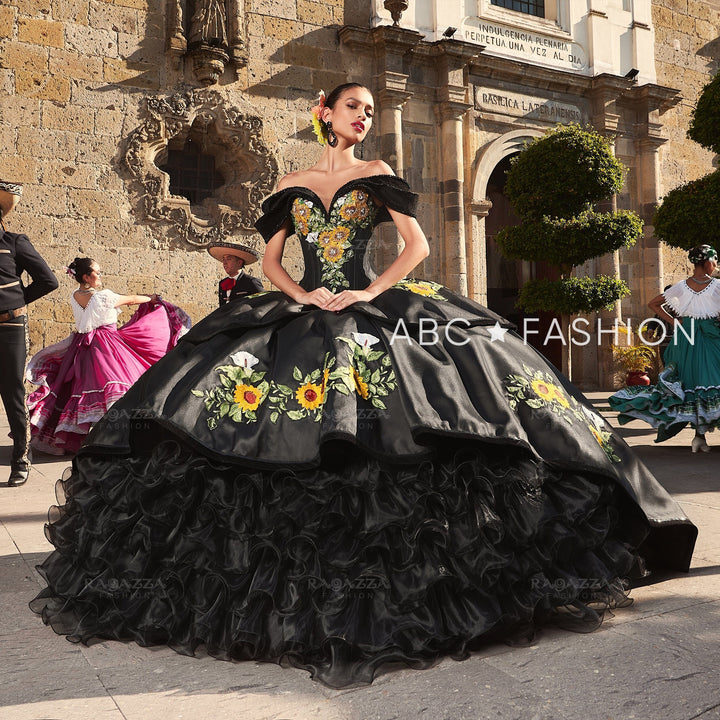 Ruffled Sunflower Quinceanera Dress by Ragazza M46-146