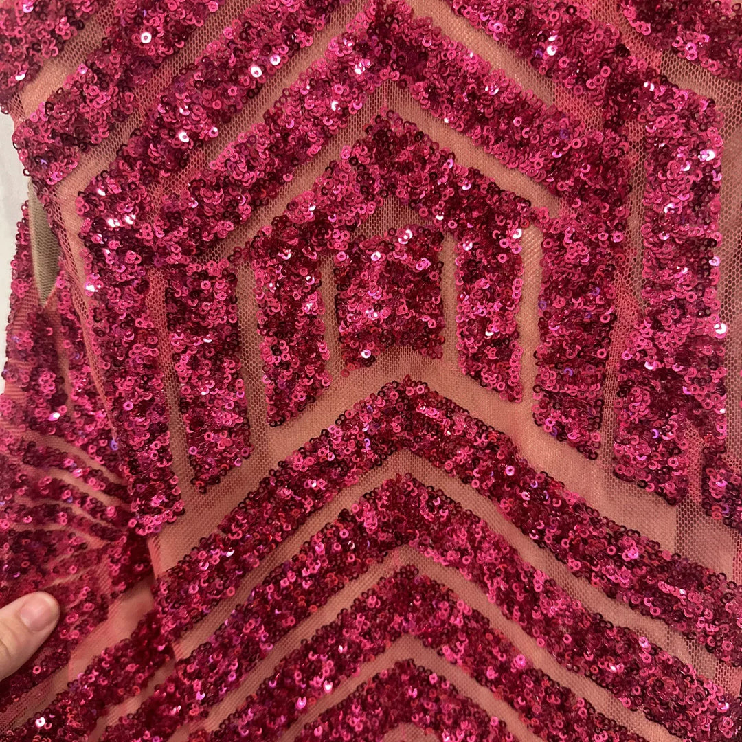 Sequin Fitted Short V-Neck Dress by Jovani 63899