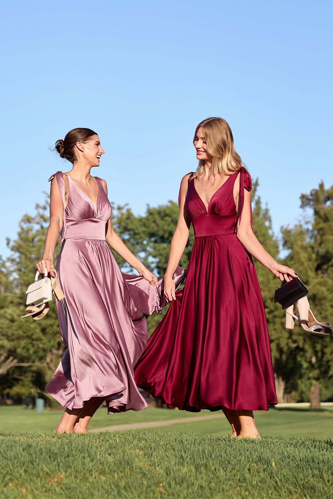 Satin Sleeveless A-line Tea Length Dress by Ladivine 7499 Satin Sleeveless A-line Tea Length Dress by Ladivine 7499