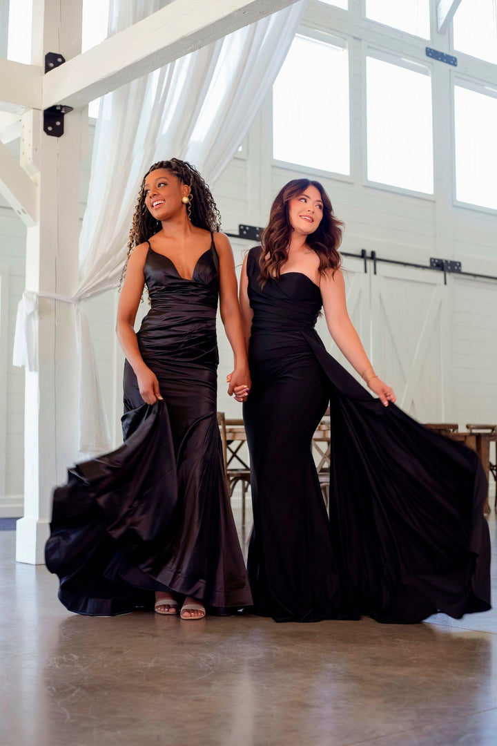 Satin Sleeveless Mermaid Dress by Ladivine CH062 - Outlet