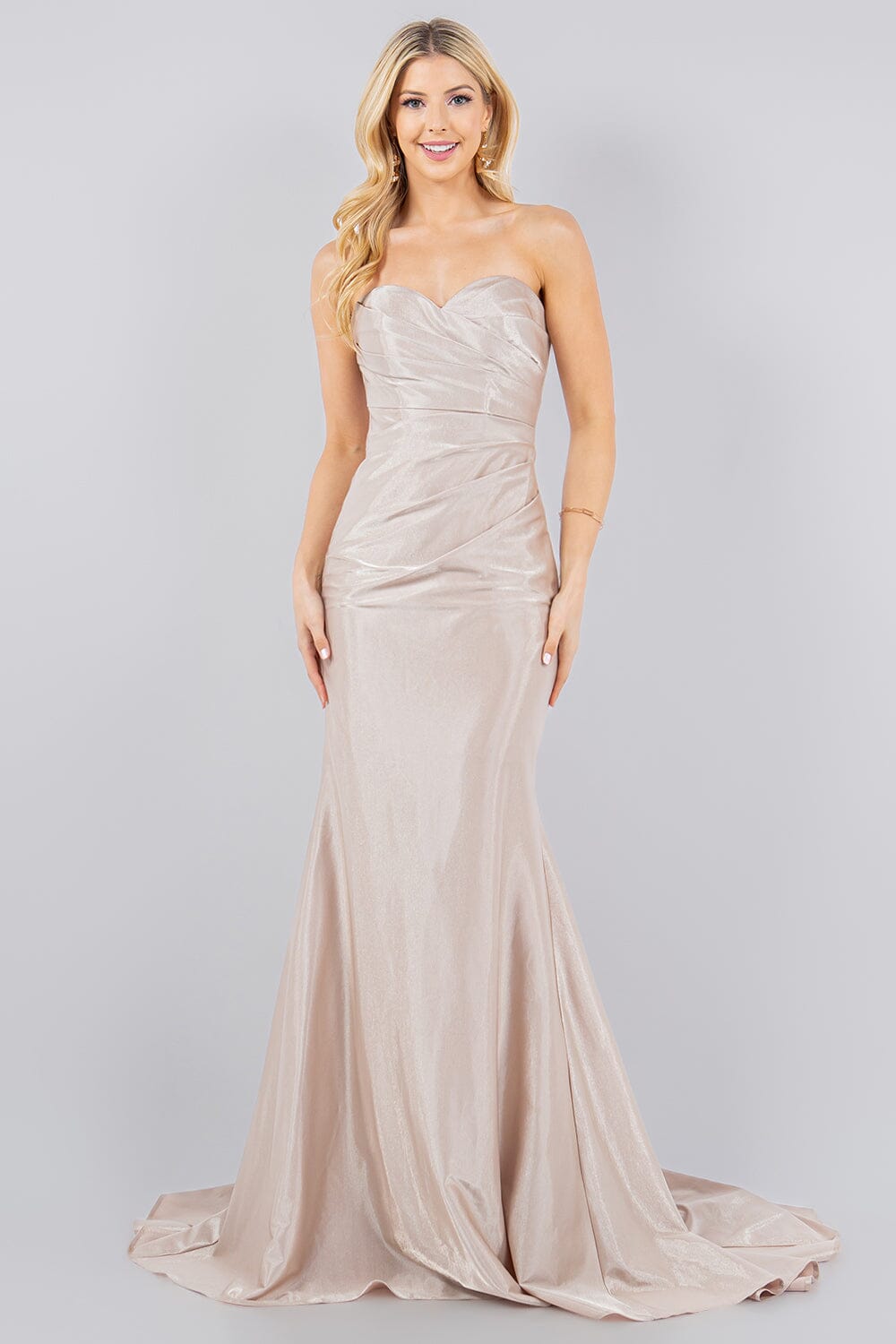Satin Strapless Mermaid Dress by Cinderella Couture 8083J