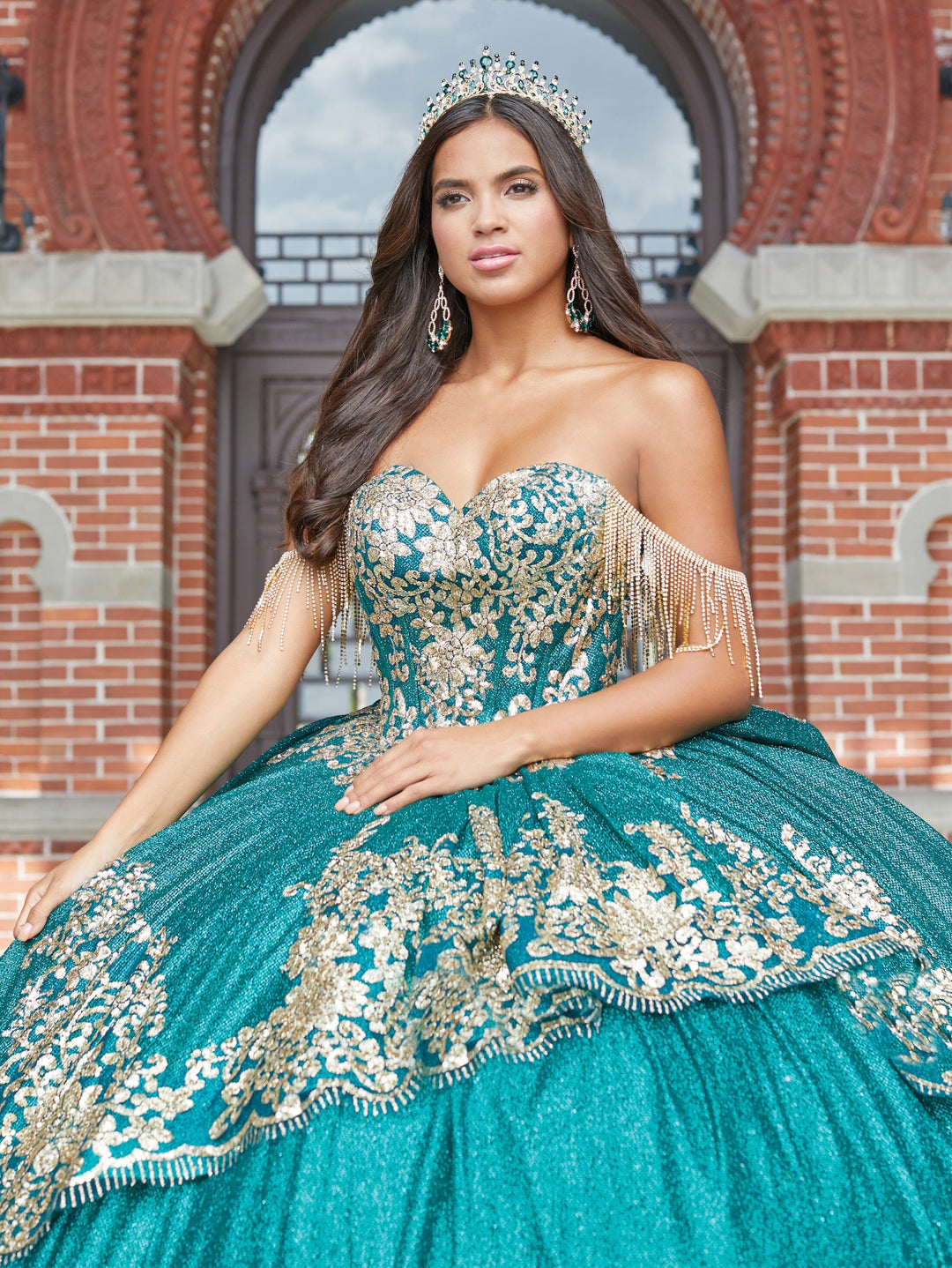 Sequin Applique Quinceanera Dress by House of Wu 26053
