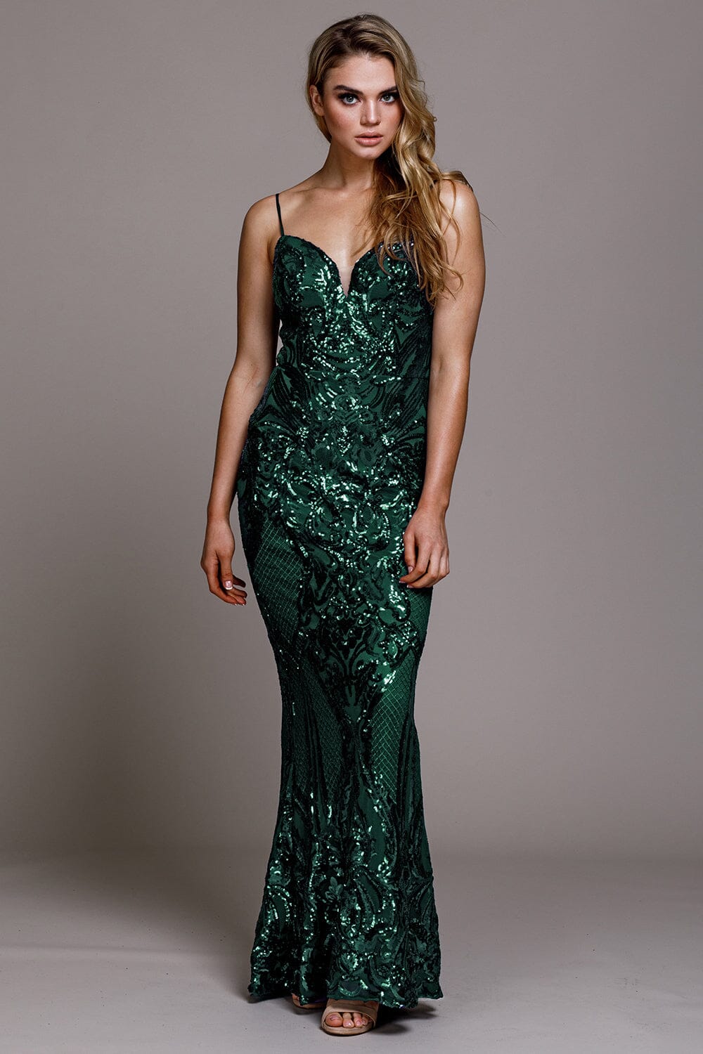 Sequin Embroidered Mermaid Dress by Amelia Couture 791