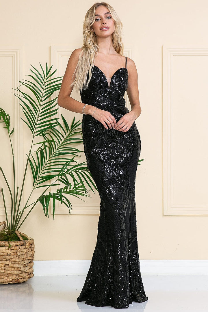 Sequin Embroidered Mermaid Dress by Amelia Couture 791