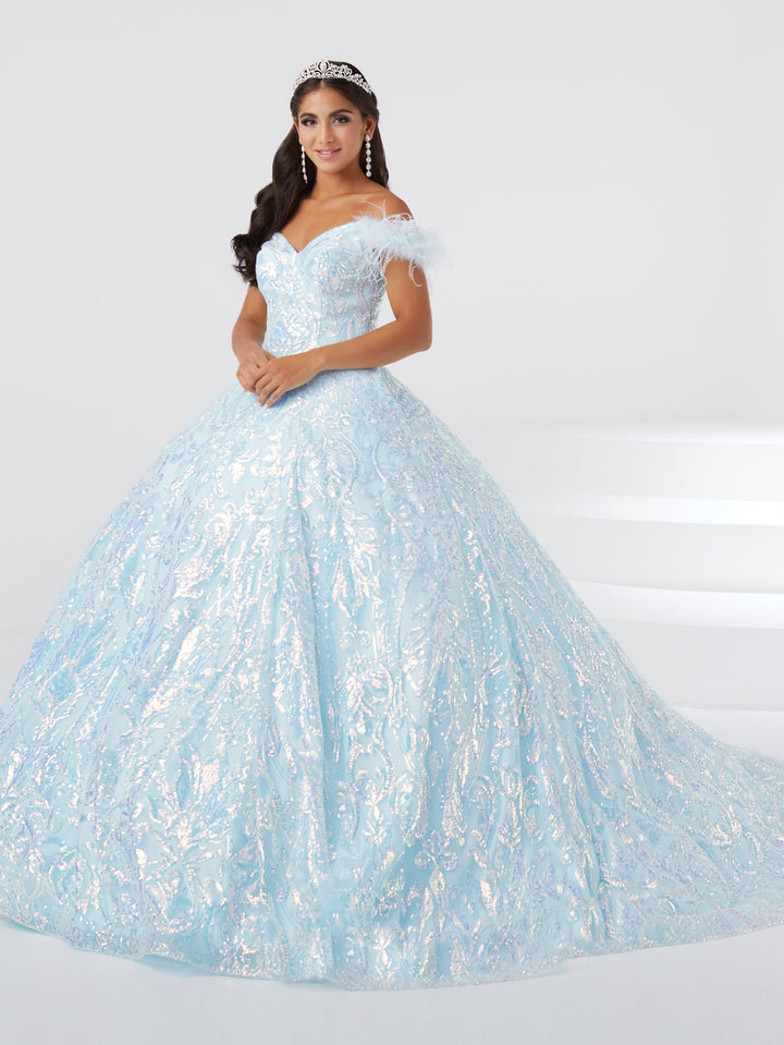 Sequin Feather Quinceanera Dress by Fiesta Gowns 56464