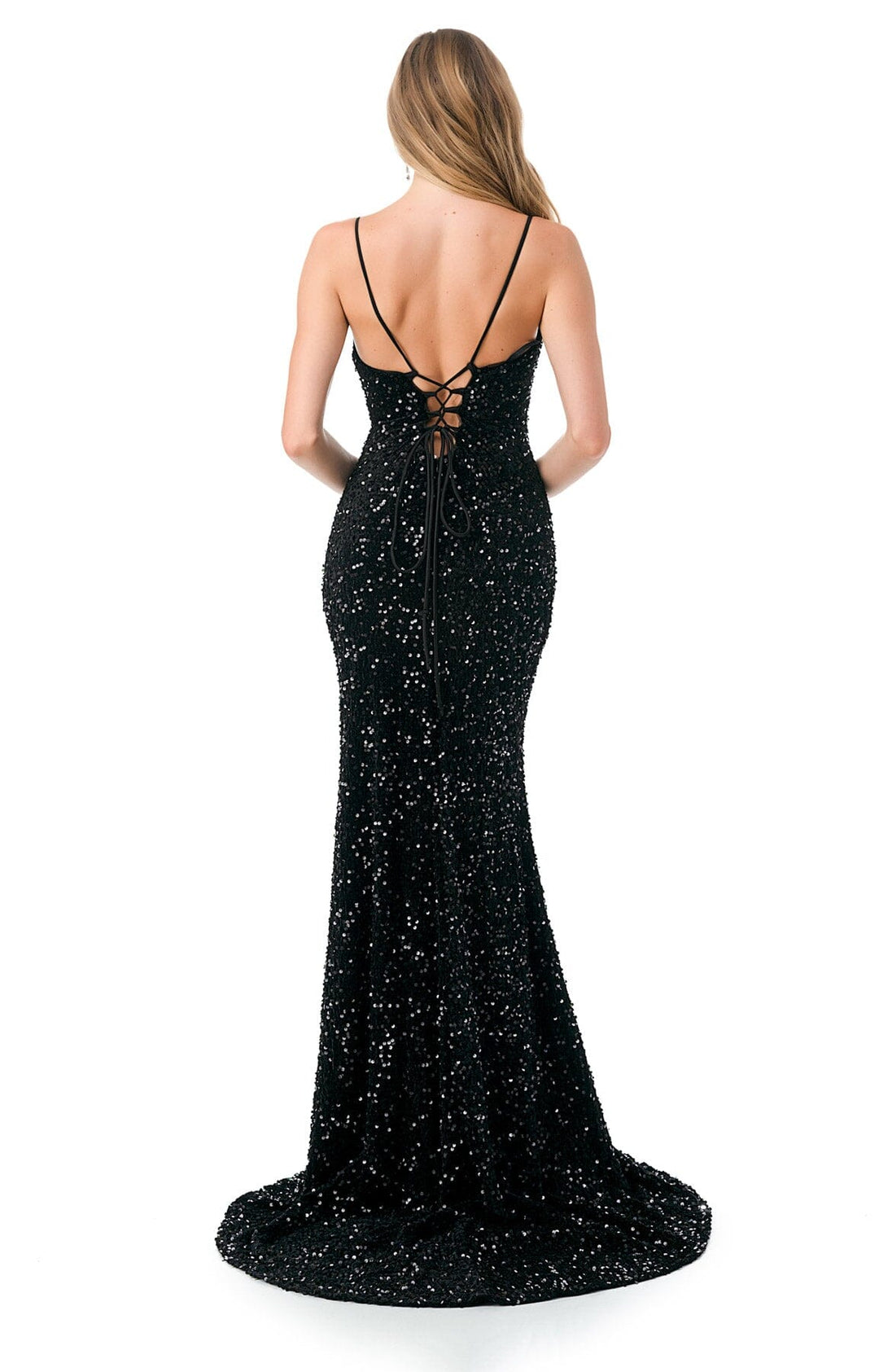 Sequin Fitted Sleeveless Slit Gown by Coya D621 - Outlet