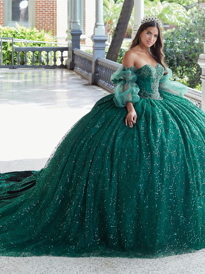 Sequin Print Quinceanera Dress by House of Wu 26054