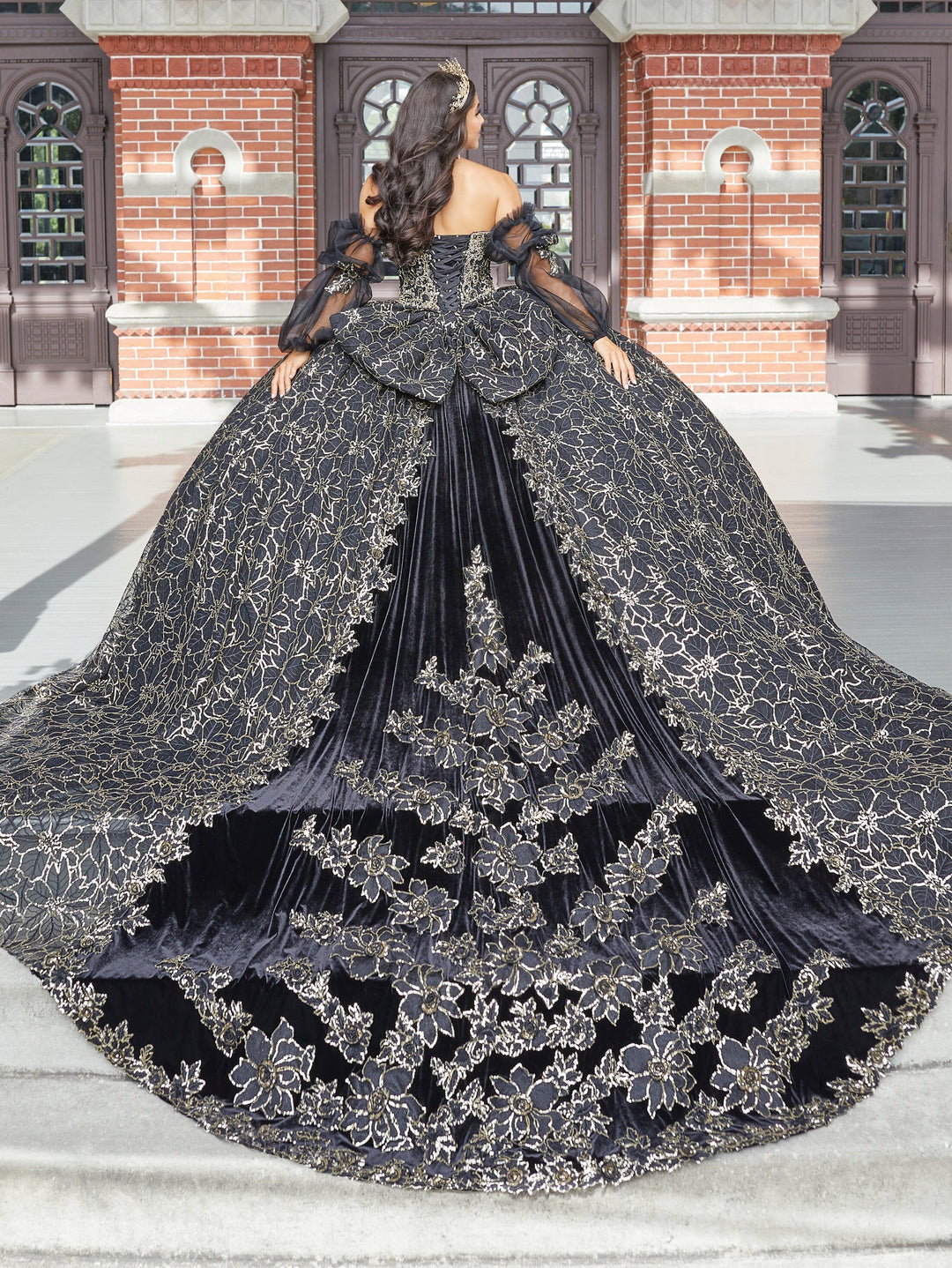 Sequin Print Quinceanera Dress by House of Wu 26054