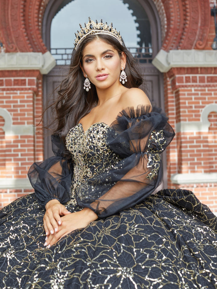 Sequin Print Quinceanera Dress by House of Wu 26054