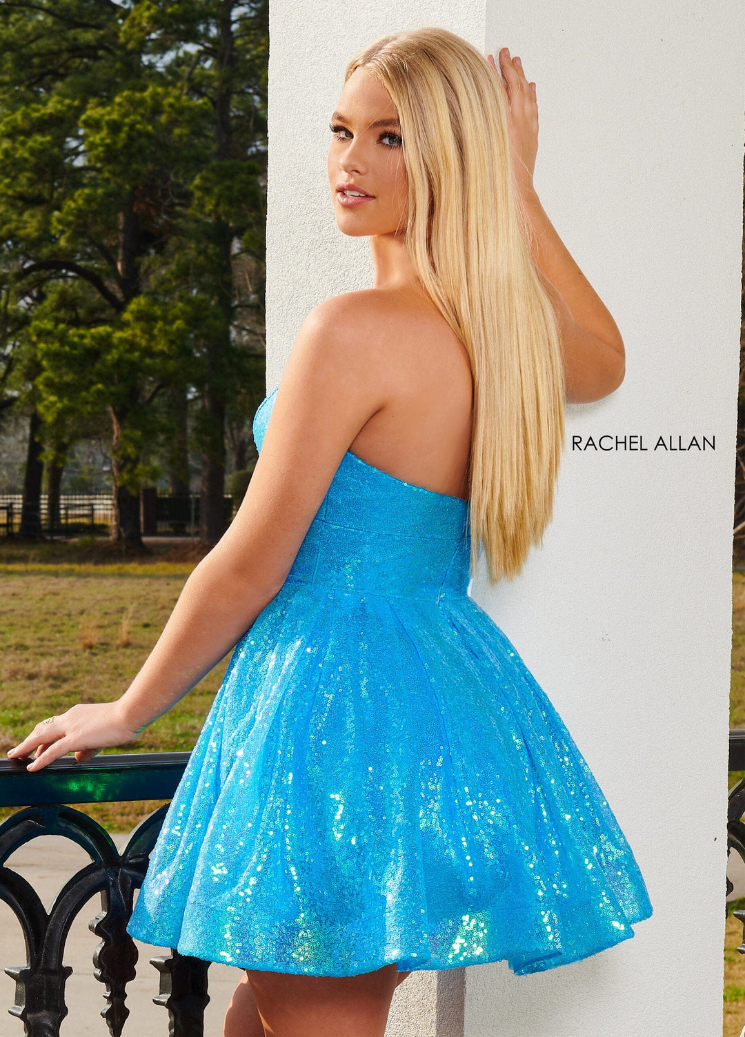 Sequin Short Strapless A-line Dress by Rachel Allan 40195