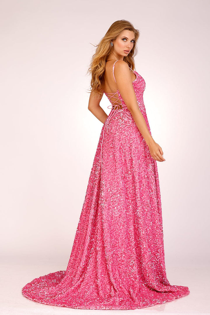 Sequin Velvet Sleeveless A-line Gown by Lucci Lu 1273