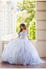 Sheer Corset Sweetheart Ball Gown by Petite Adele PQ1022