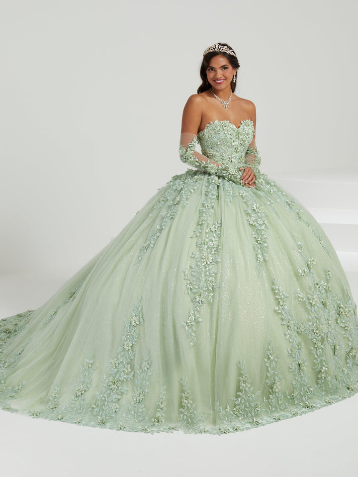 Sheer Glove Cape Quinceanera Dress by House of Wu 26070