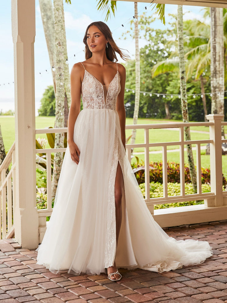 beach wedding dresses 2018 Mermaid Dhgate Wedding Sheer Lace Slit Bridal Gown By Adrianna Papell 31212 Gift for her Picture Color Square Neck Black Dress, Color:dusty pink