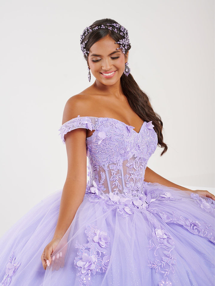 Sheer Off Shoulder Quinceanera Dress by Fiesta Gowns 56496