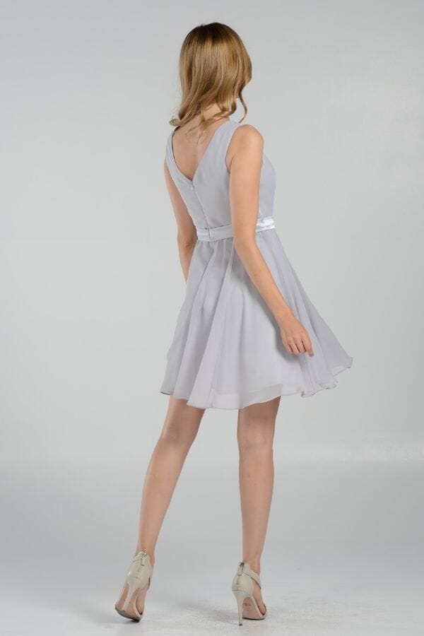 Short Knee Length Chiffon Dress by Poly USA 7290