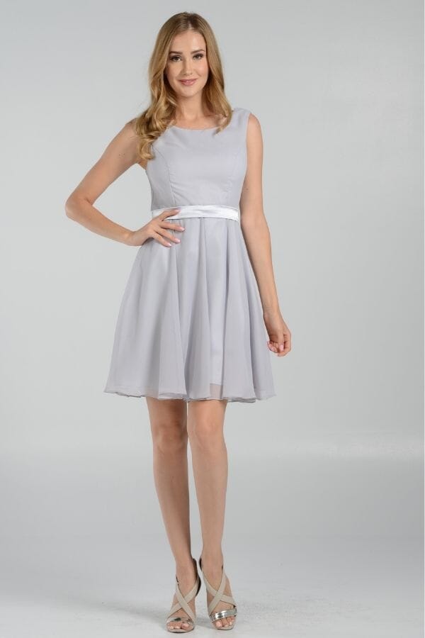 Short Knee Length Chiffon Dress by Poly USA 7290