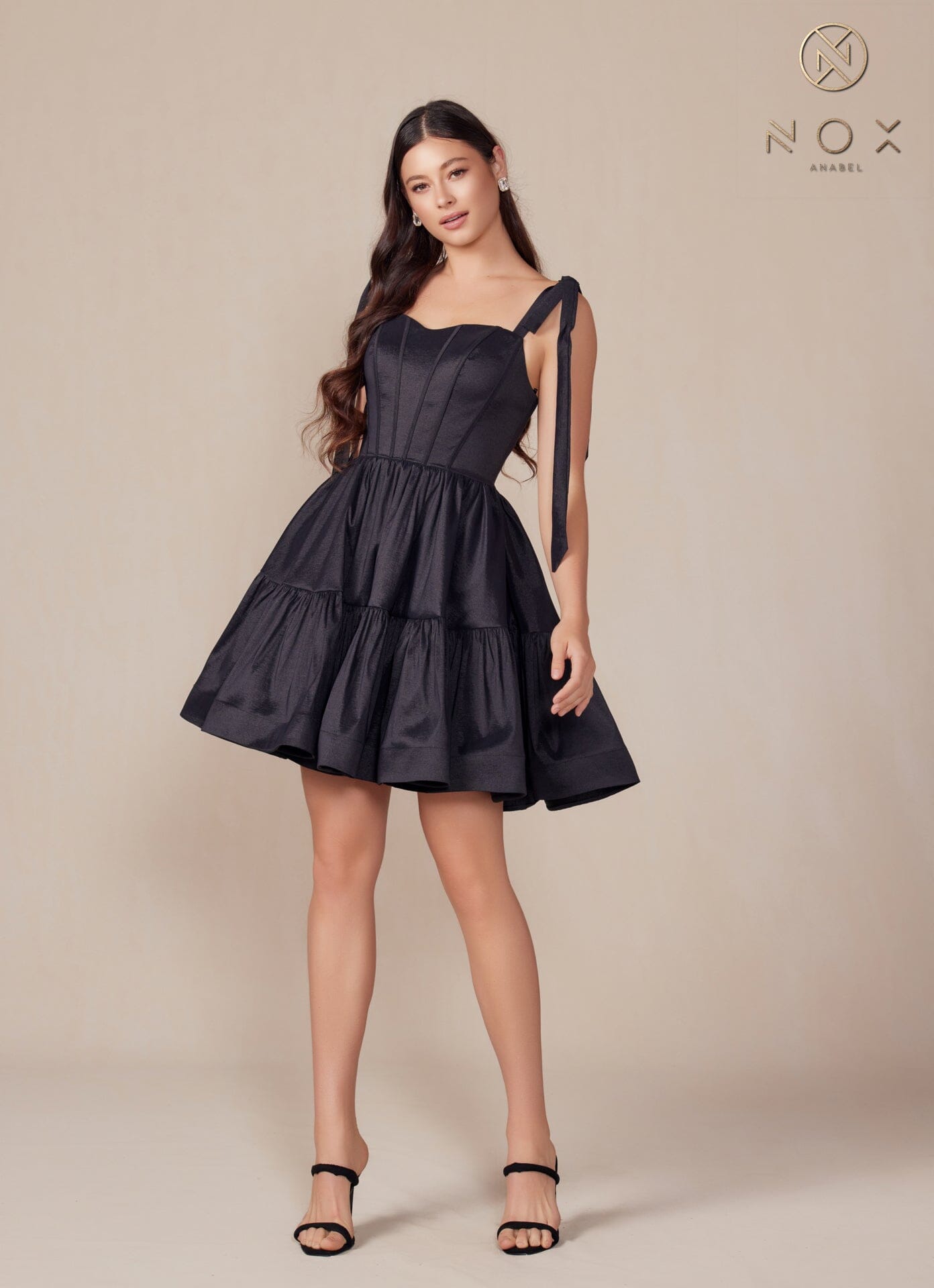 Short Sleeveless Ribbon Dress by Nox Anabel T869 – ABC Fashion