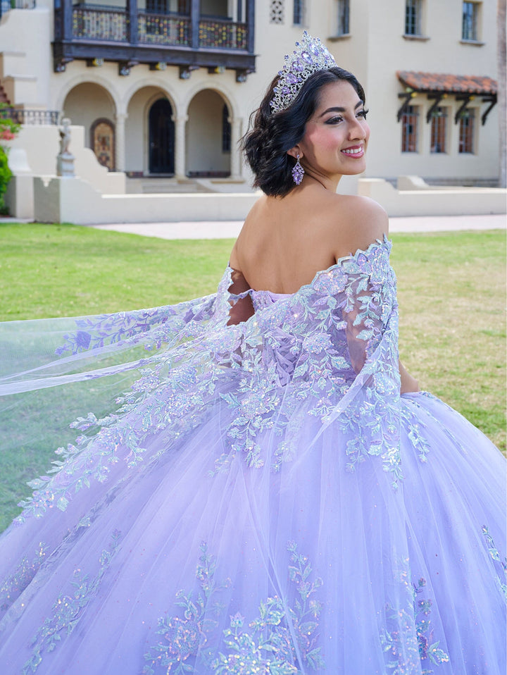 Sleeveless Cape Quinceanera Dress by House of Wu 26074