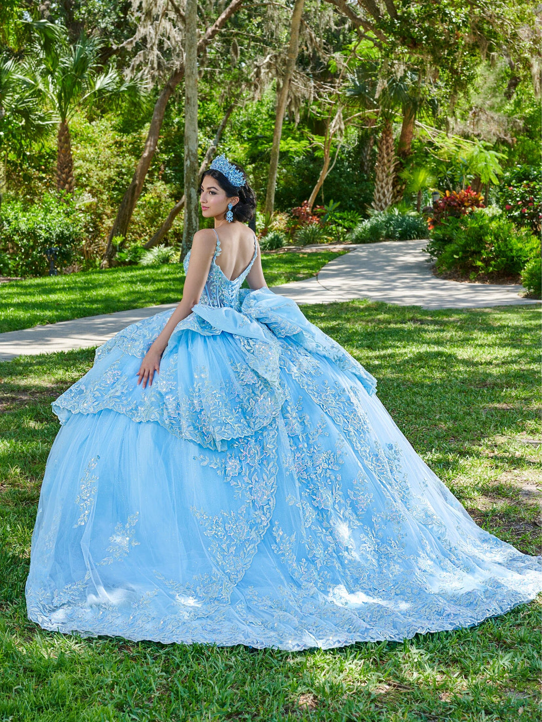 Sleeveless Cape Quinceanera Dress by House of Wu 26077