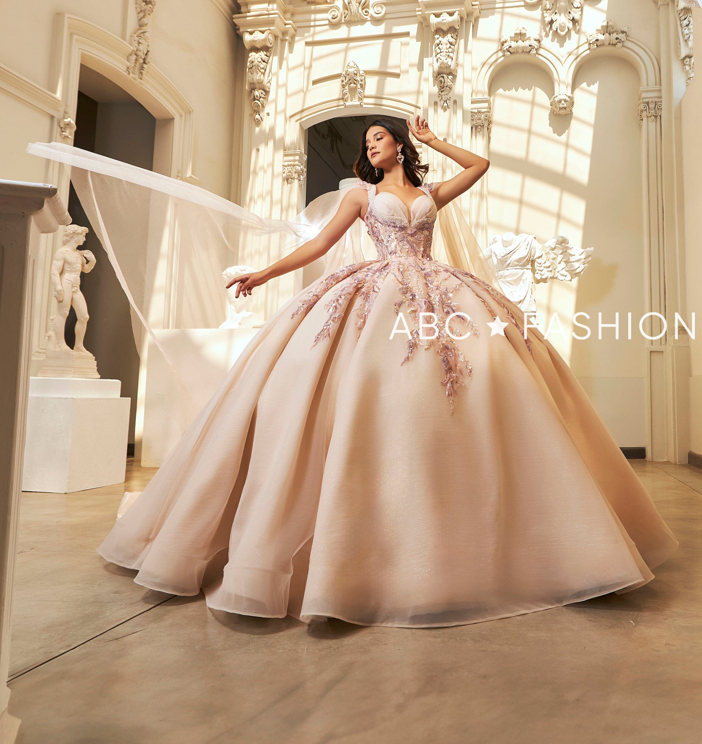 Sleeveless Cape Quinceanera Dress by Ragazza EV64-664 – ABC Fashion