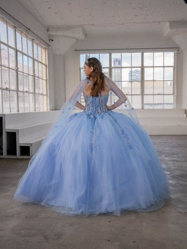 Sleeveless Cape Sleeve Ball Gown by Calla SCL-30006