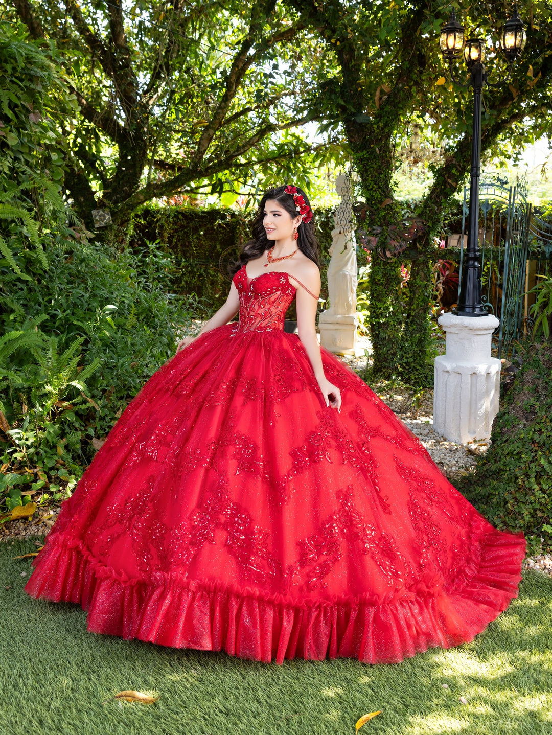 Sleeveless Corset Ball Gown by LizLuo Fiesta 56531 12 / Red