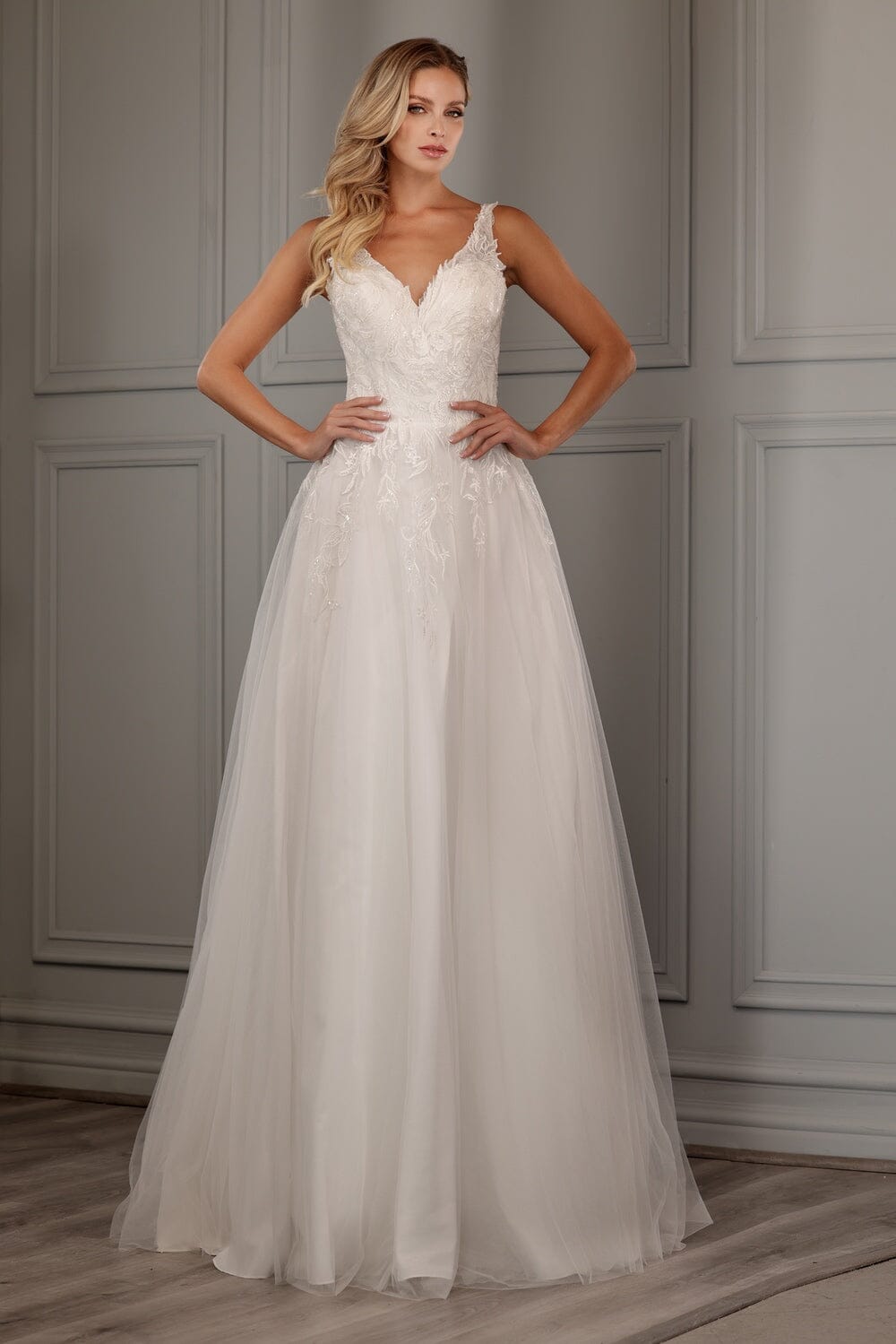 Sleeveless Lace Tulle Bridal Gown by Abby Lane 97141