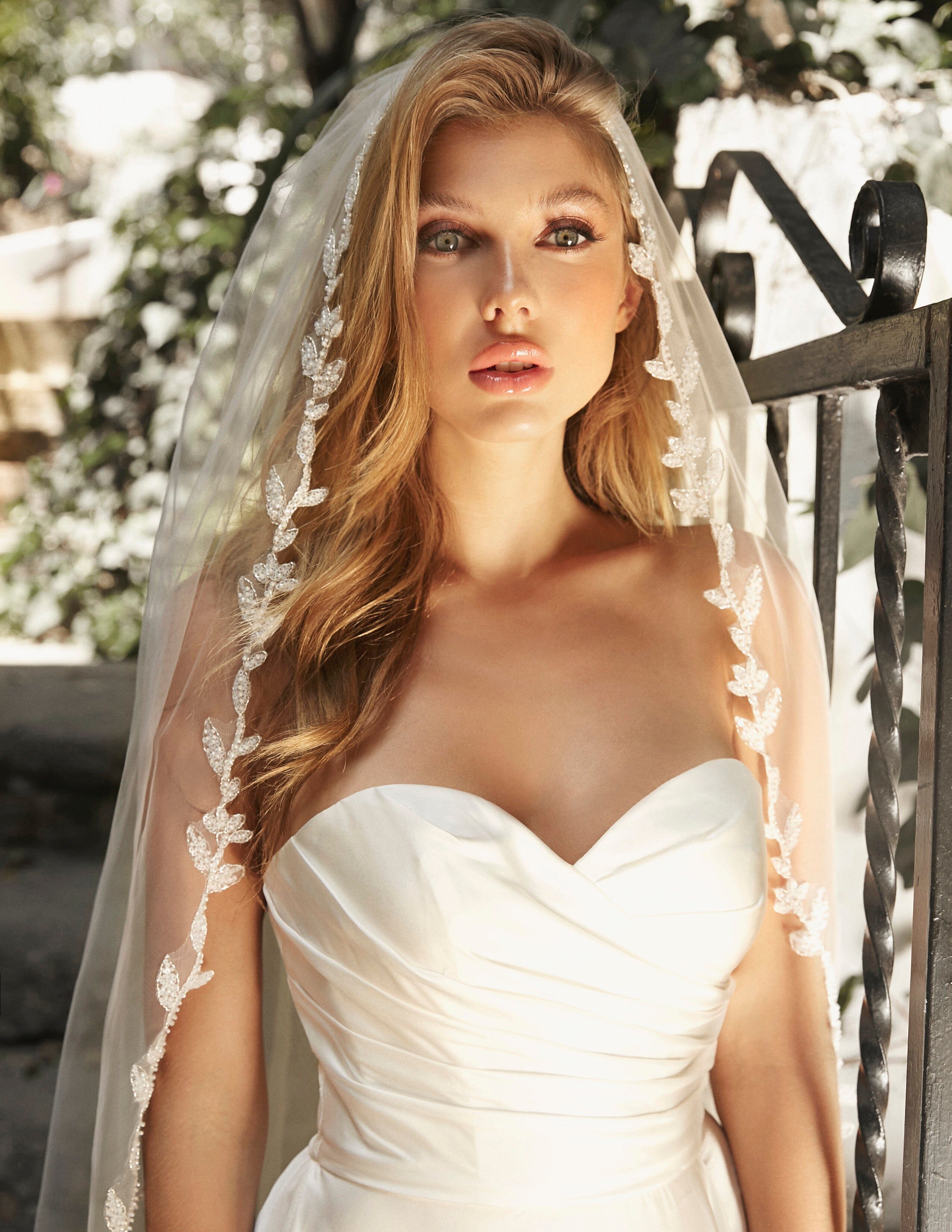 Spring Bouquet Bead Edge Cathedral Veil by Ladivine V001 – ABC Fashion