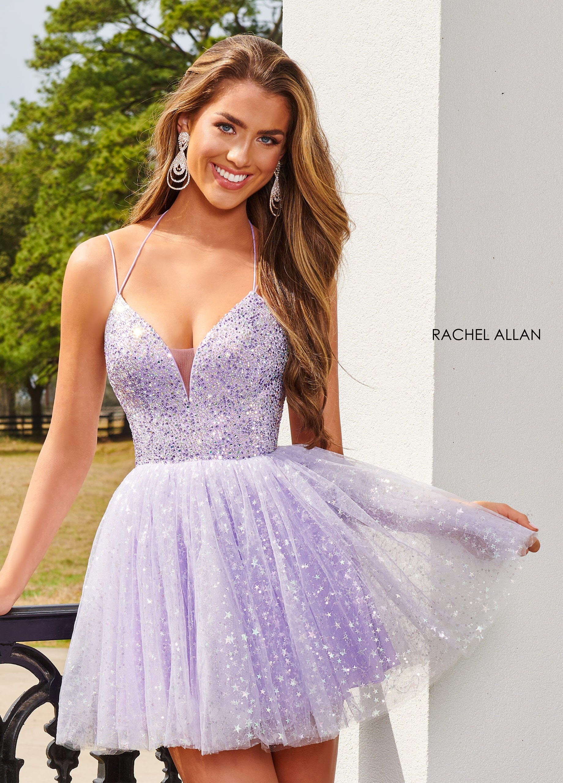 Star Beaded Short Halter Dress by Rachel Allan 40179 – ABC Fashion