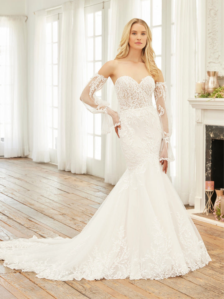 Strapless Bell Sleeve Bridal Gown by Adrianna Papell 31243