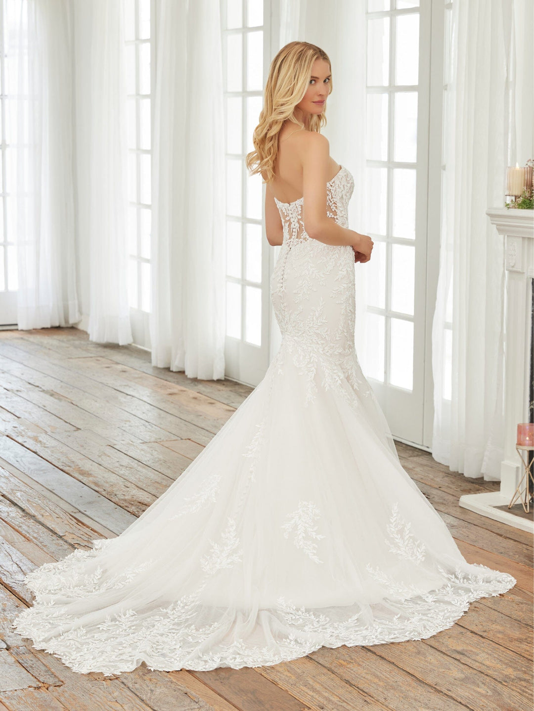 Strapless Bell Sleeve Bridal Gown by Adrianna Papell 31243