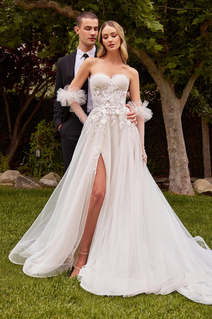Strapless Bridal Gown with Gloves by Ladivine CD859W