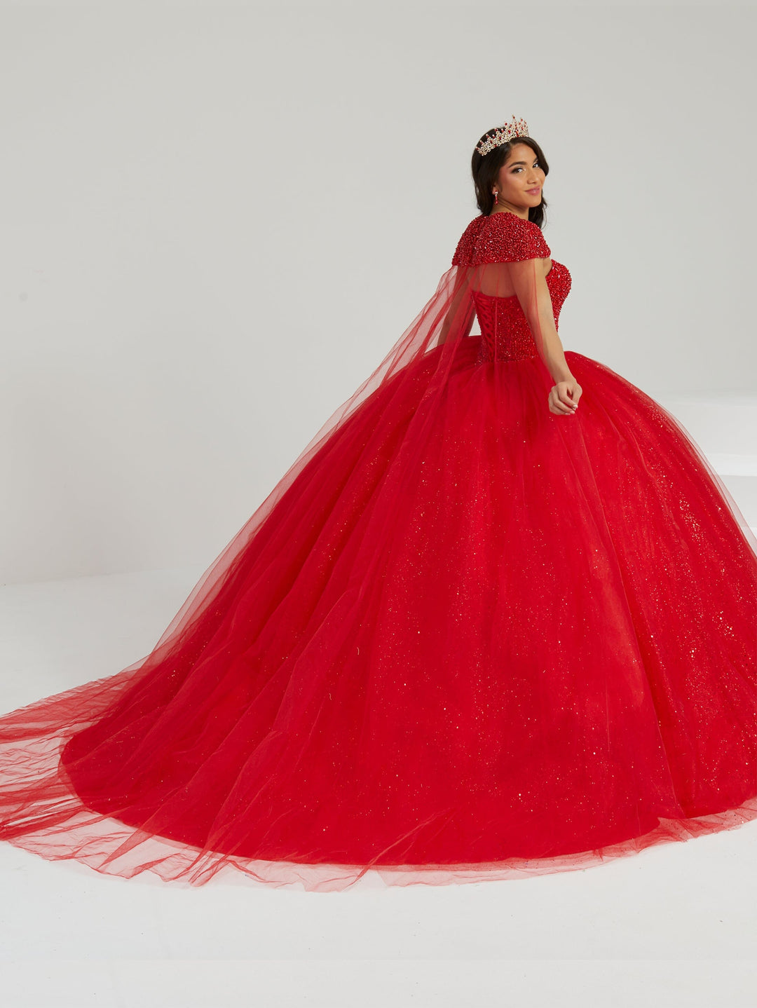 Strapless Cape Quinceanera Dress by Fiesta Gowns 56480