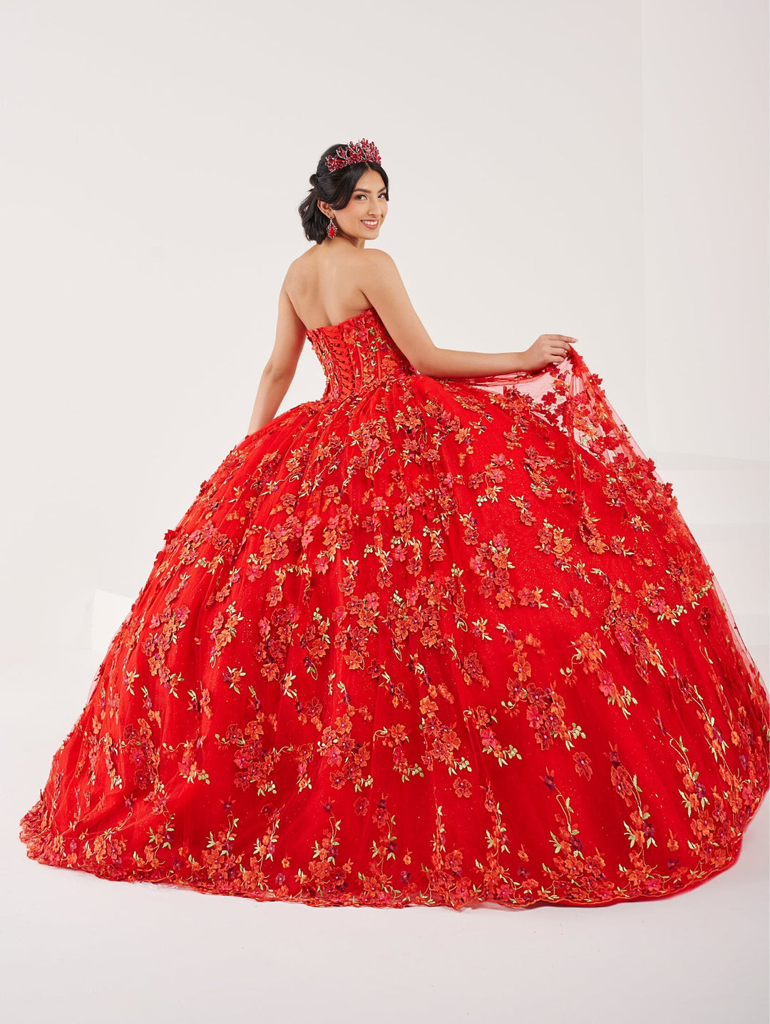 Strapless Cape Quinceanera Dress by Fiesta Gowns 56494