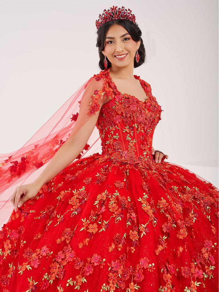 Strapless Cape Quinceanera Dress by Fiesta Gowns 56494