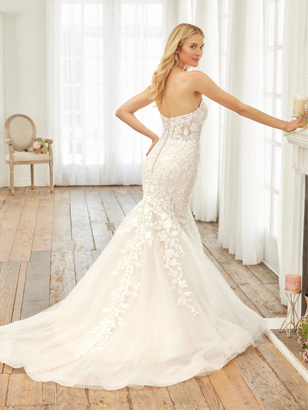 Strapless Long Sleeve Bridal Gown by Adrianna Papell 31247