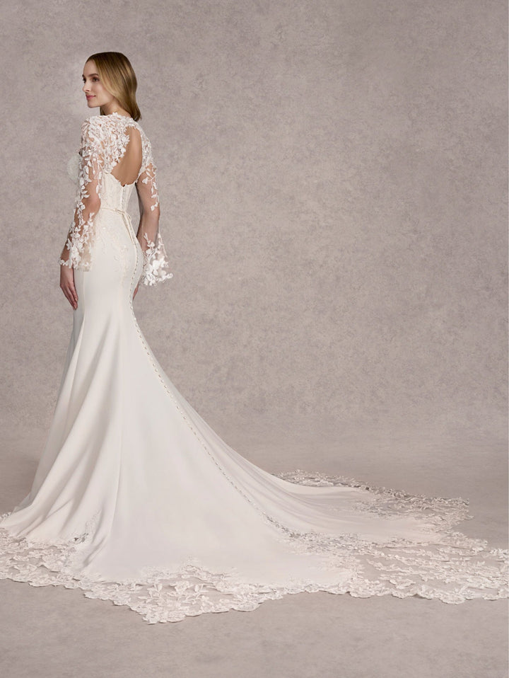 Strapless Long Sleeve Bridal Gown by Adrianna Papell 31265