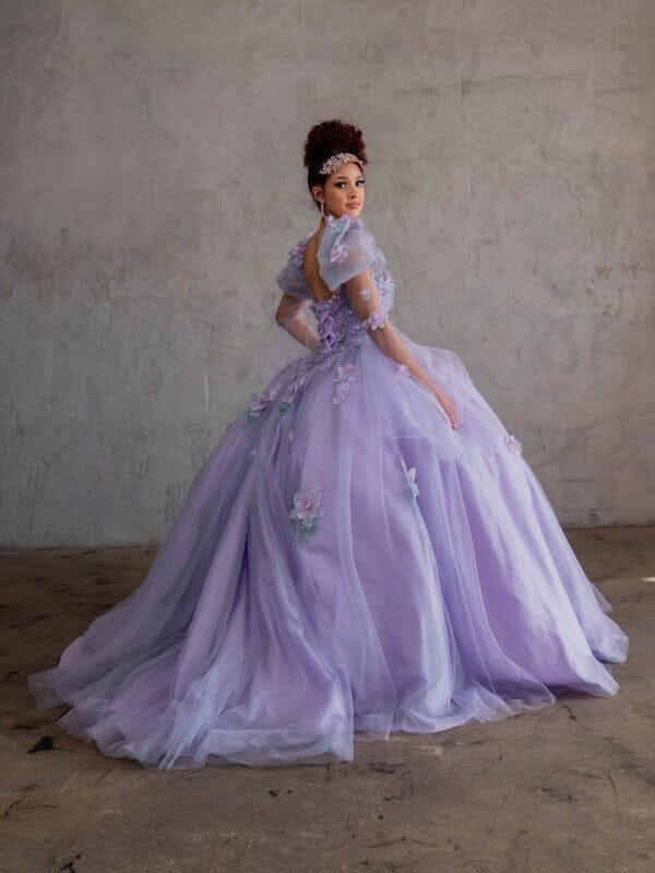Strapless Puff Sleeve Ball Gown by Calla SCL-30009
