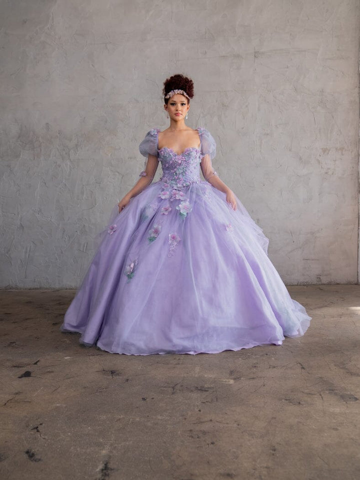 Strapless Puff Sleeve Ball Gown by Calla SCL30009