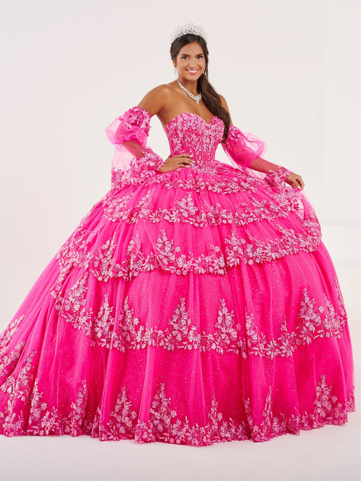 Strapless Puff Sleeve Quinceanera Dress by Fiesta Gowns 56497