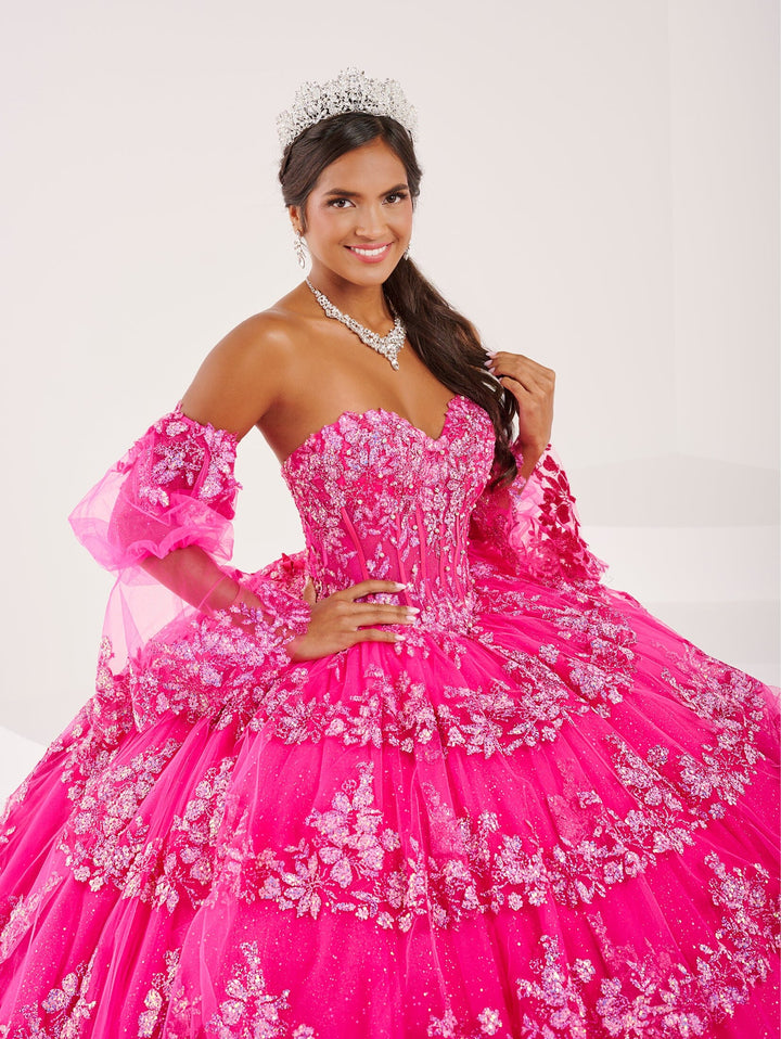 Strapless Puff Sleeve Quinceanera Dress by Fiesta Gowns 56497