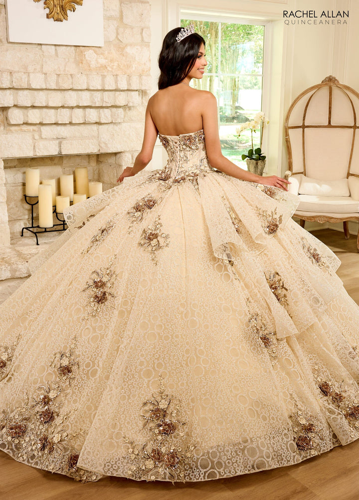 Strapless Puff Sleeve Quinceanera Dress by Rachel Allan RQ2191