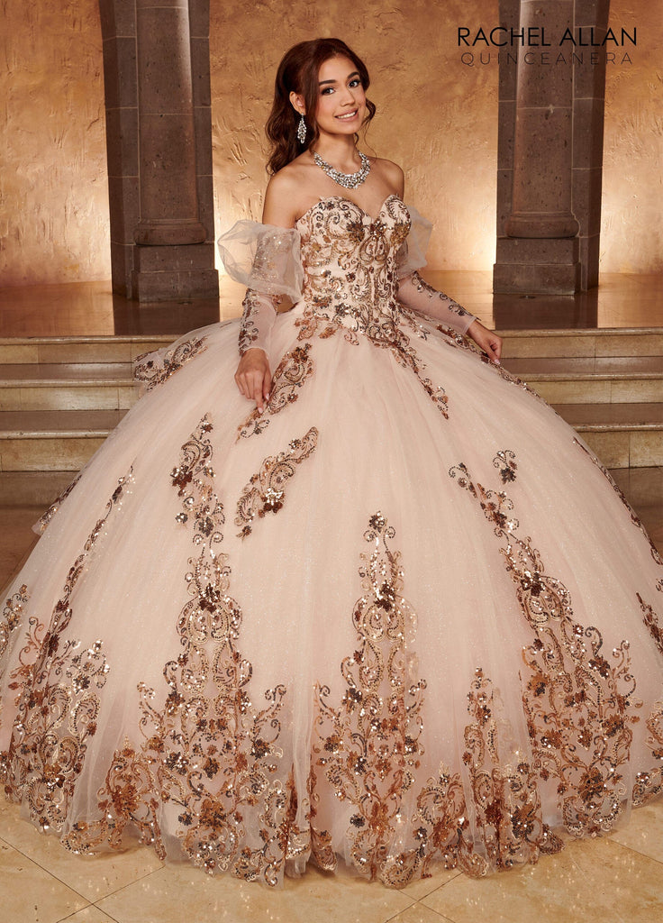 Strapless Puff Sleeve Quinceanera Dress by Rachel Allan RQ3102 – ABC Fashion