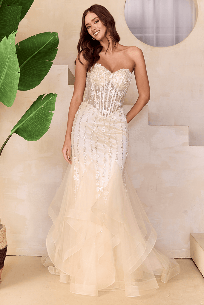 Strapless Ruffled Mermaid Dress by Amelia Couture 8002 – ABC Fashion