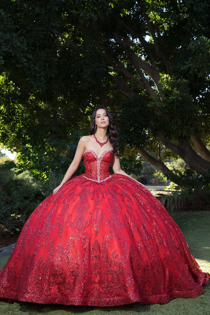Strapless Sheer Corset Ball Gown by Petite Adele PQ1058