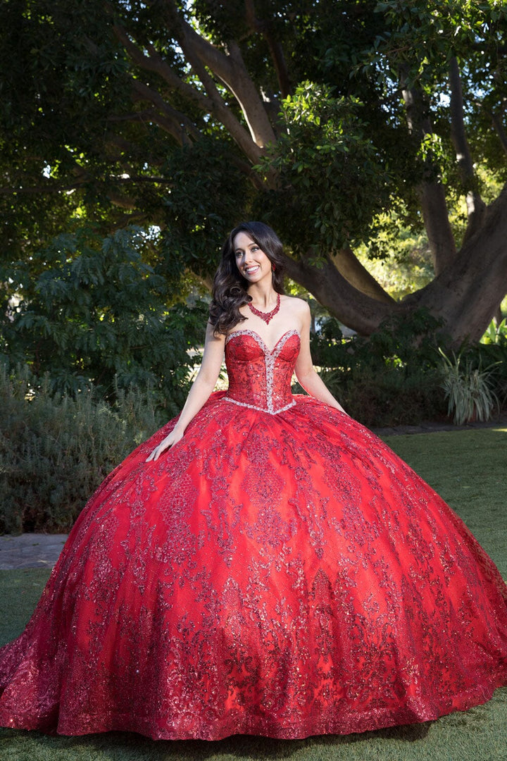 Strapless Sheer Corset Ball Gown by Petite Adele PQ1058